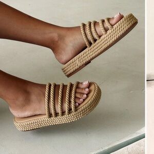 NIB Stylish Tan Rope Sandals for Women